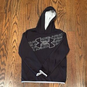 Under Armour Boys hooded sweatshirt. Black and white. Size large (youth).
